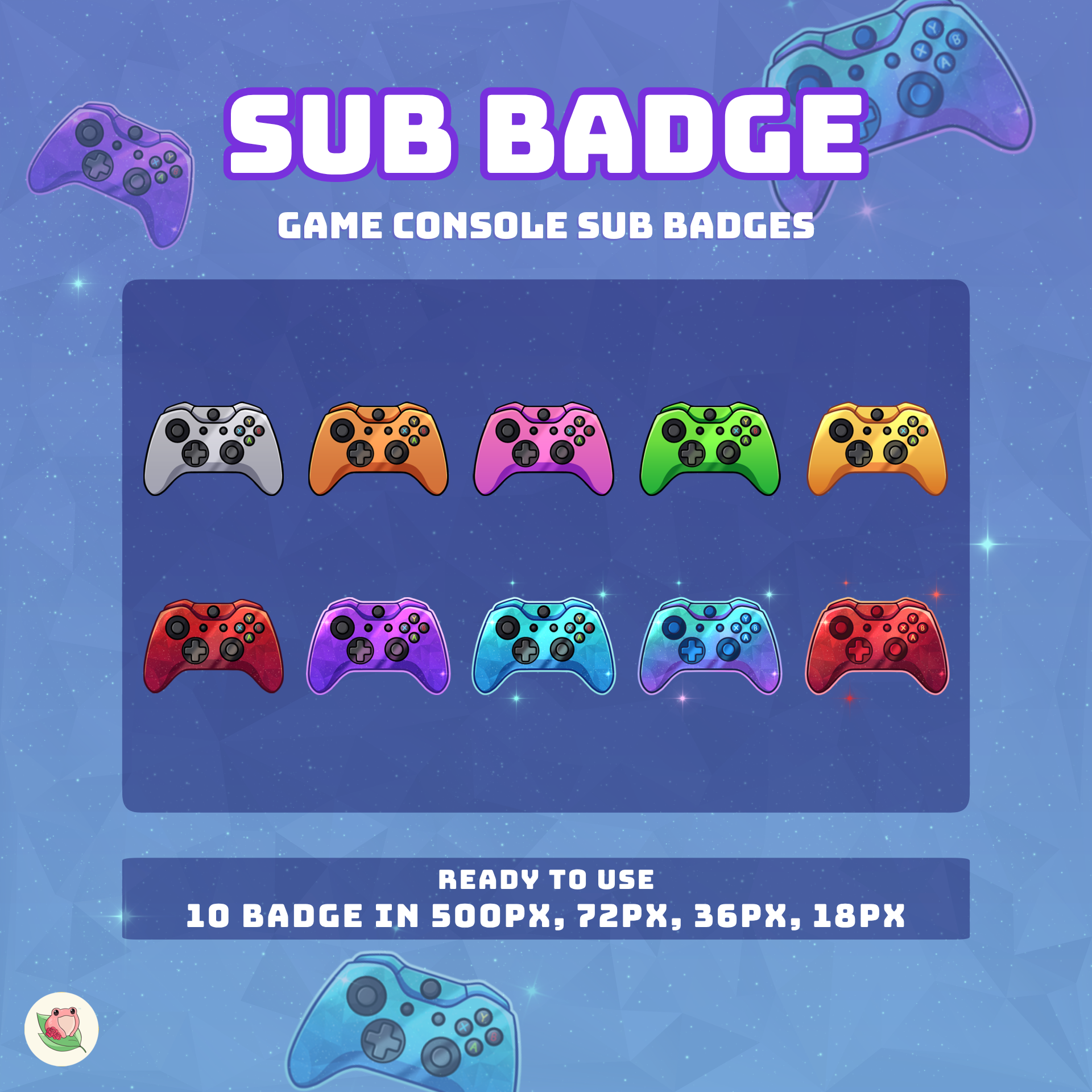 Game Console Sub Badges | 10 Items | Stream Sub Badges