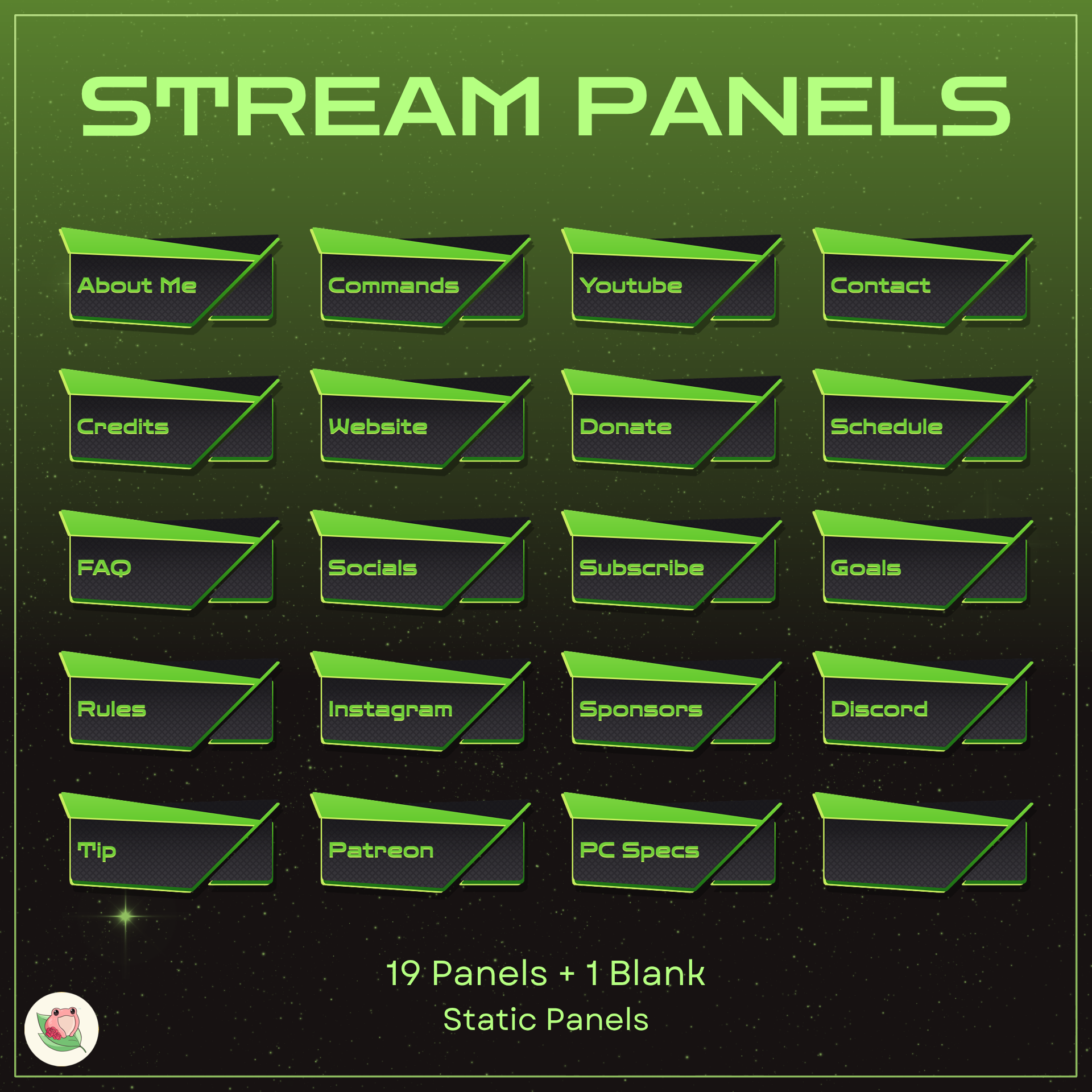Cool Static Panels | 19 Panels + 1 Blank | Stream Static Panels | 4 Color Variants
