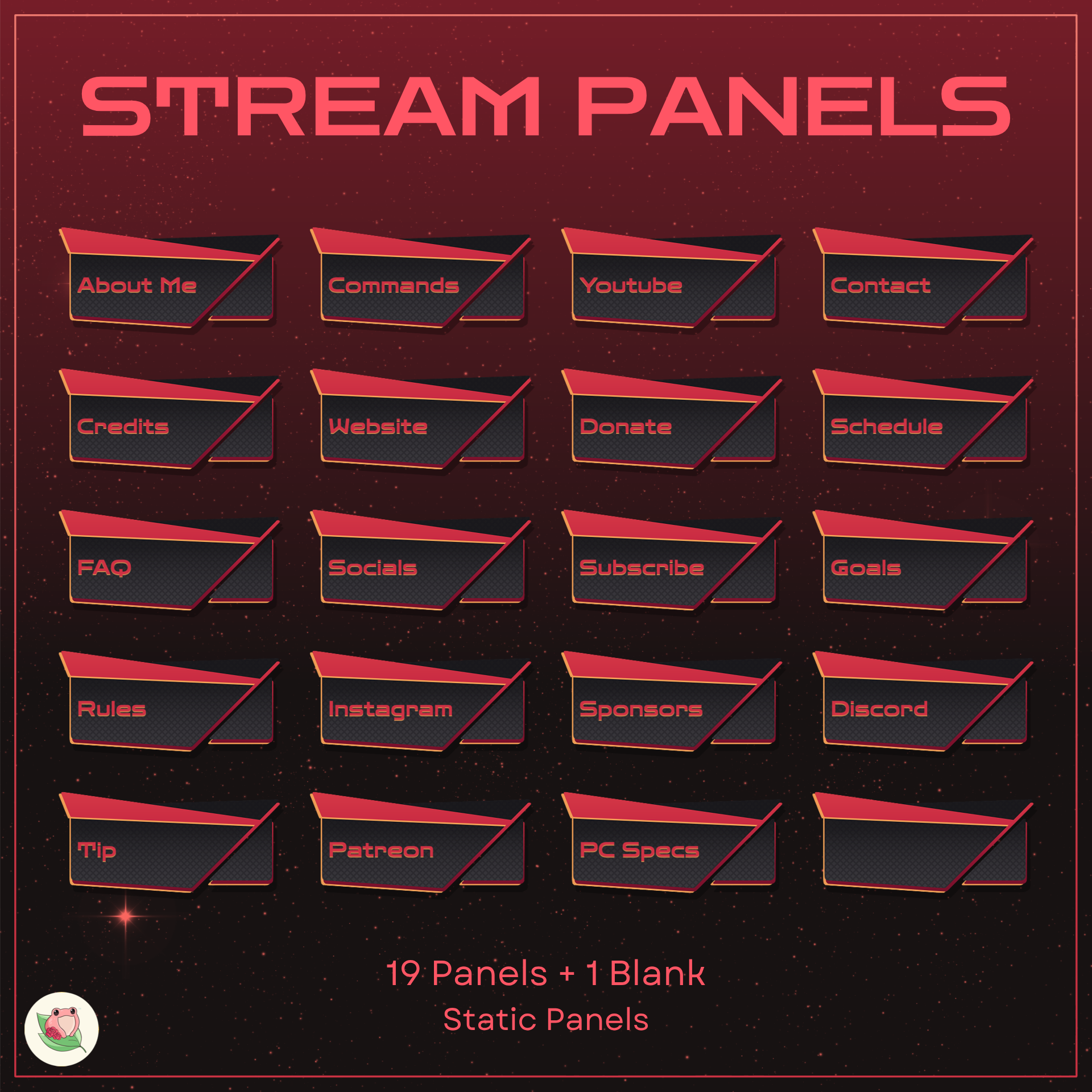 Cool Static Panels | 19 Panels + 1 Blank | Stream Static Panels | 4 Color Variants