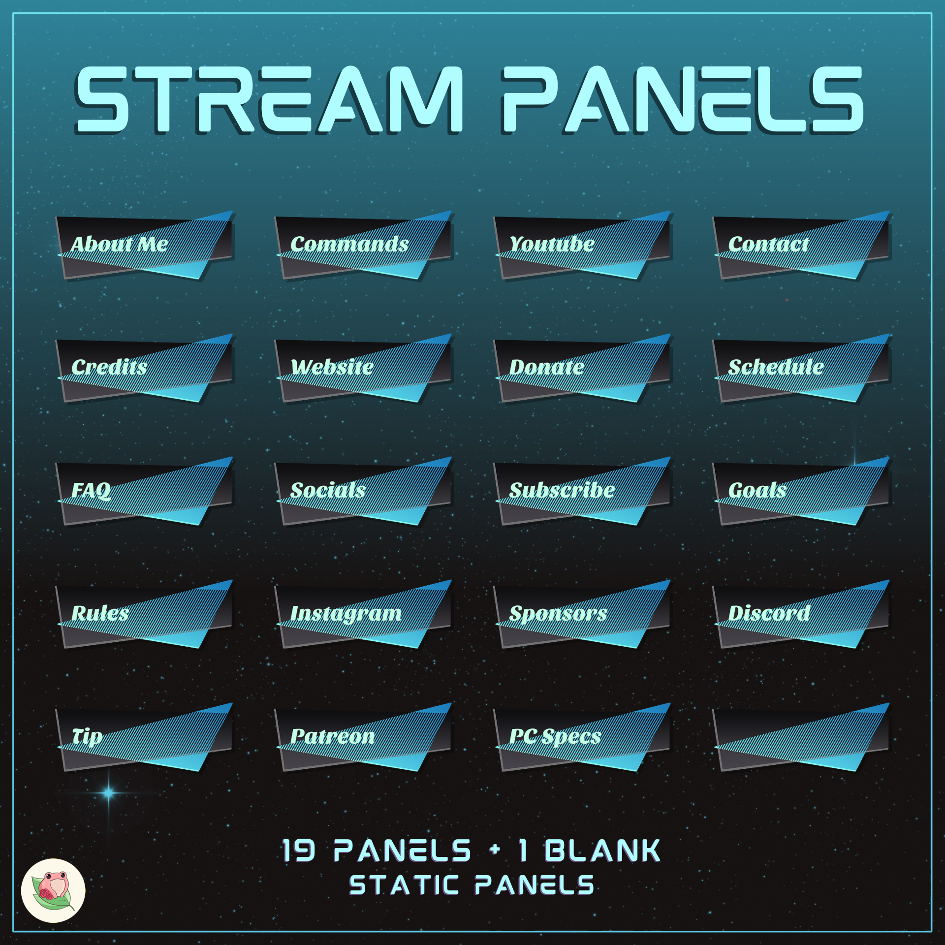 Cool Static Panels v2 | 19 Panels + 1 Blank | Stream Static Panels | 4 Color Variants