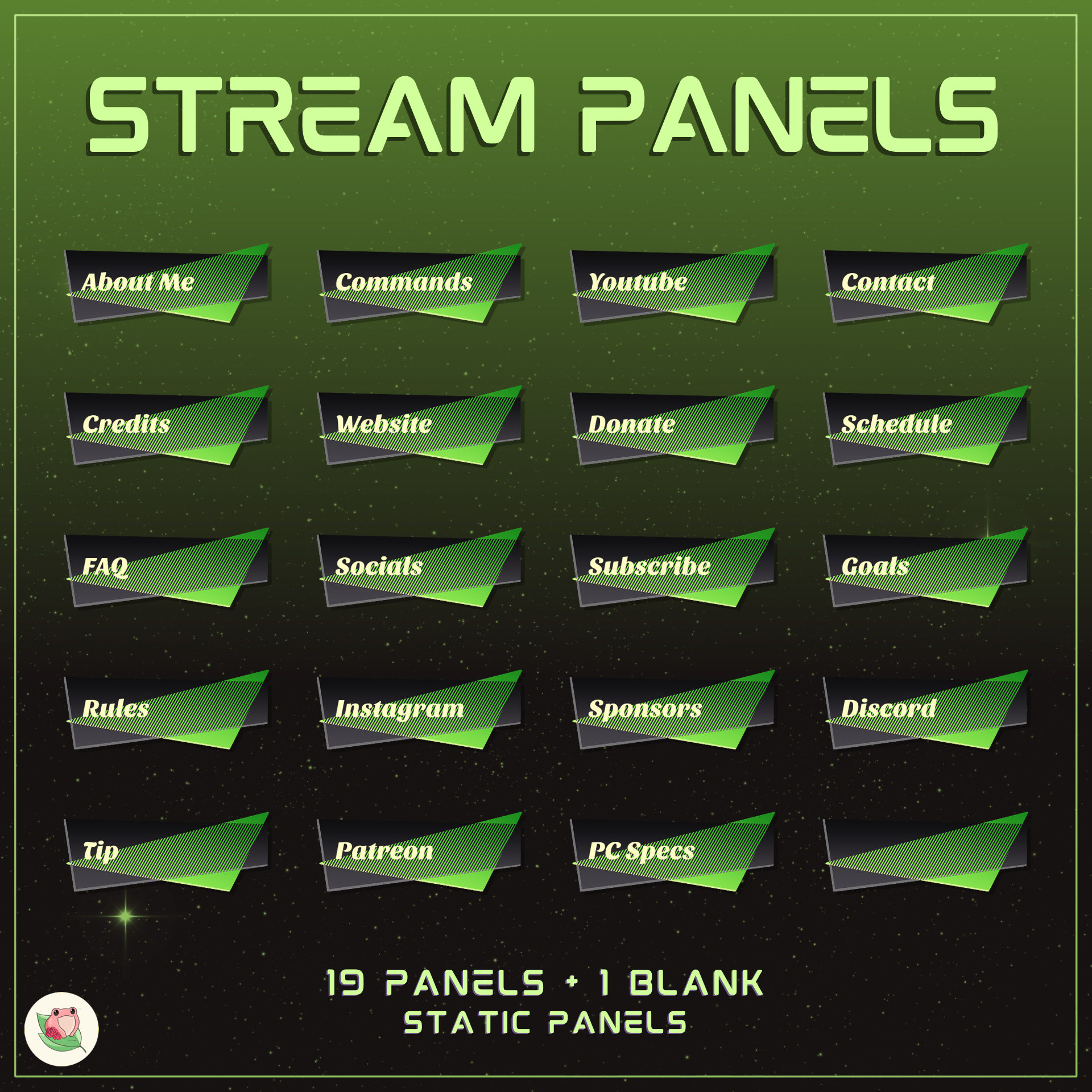 Cool Static Panels v2 | 19 Panels + 1 Blank | Stream Static Panels | 4 Color Variants
