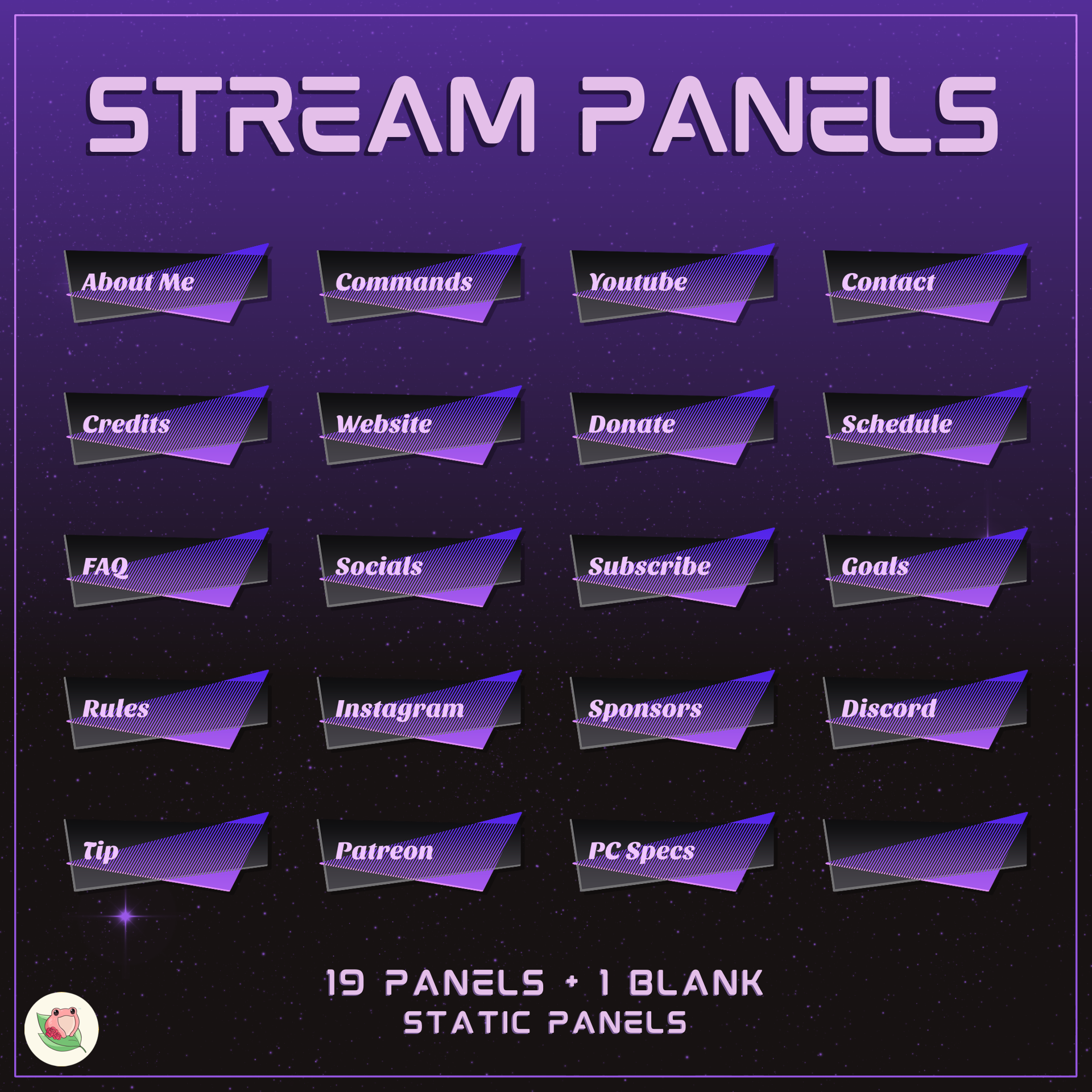 Cool Static Panels v2 | 19 Panels + 1 Blank | Stream Static Panels | 4 Color Variants