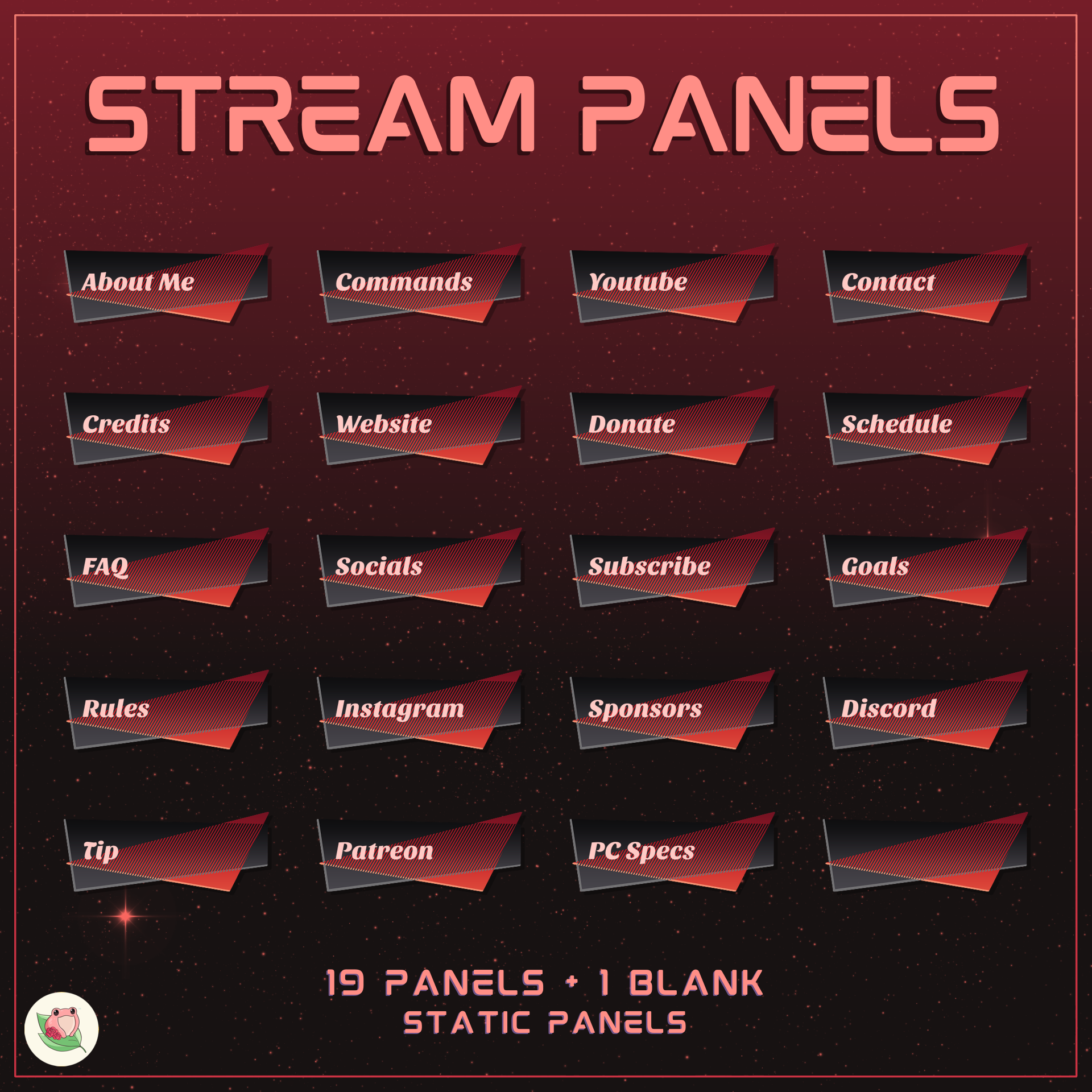 Cool Static Panels v2 | 19 Panels + 1 Blank | Stream Static Panels | 4 Color Variants