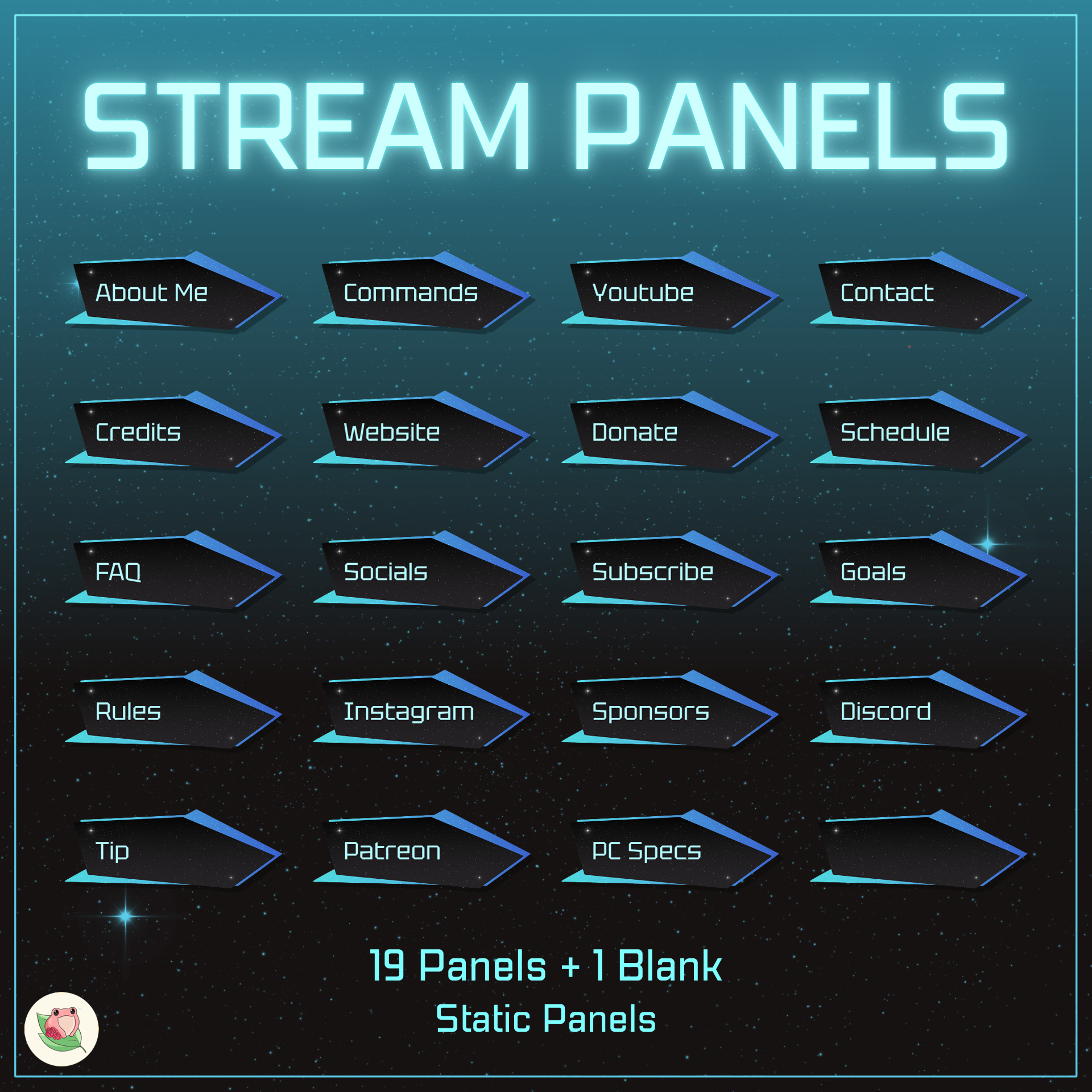 Cool Static Panels v3 | 19 Panels + 1 Blank | Stream Static Panels | 4 Color Variants