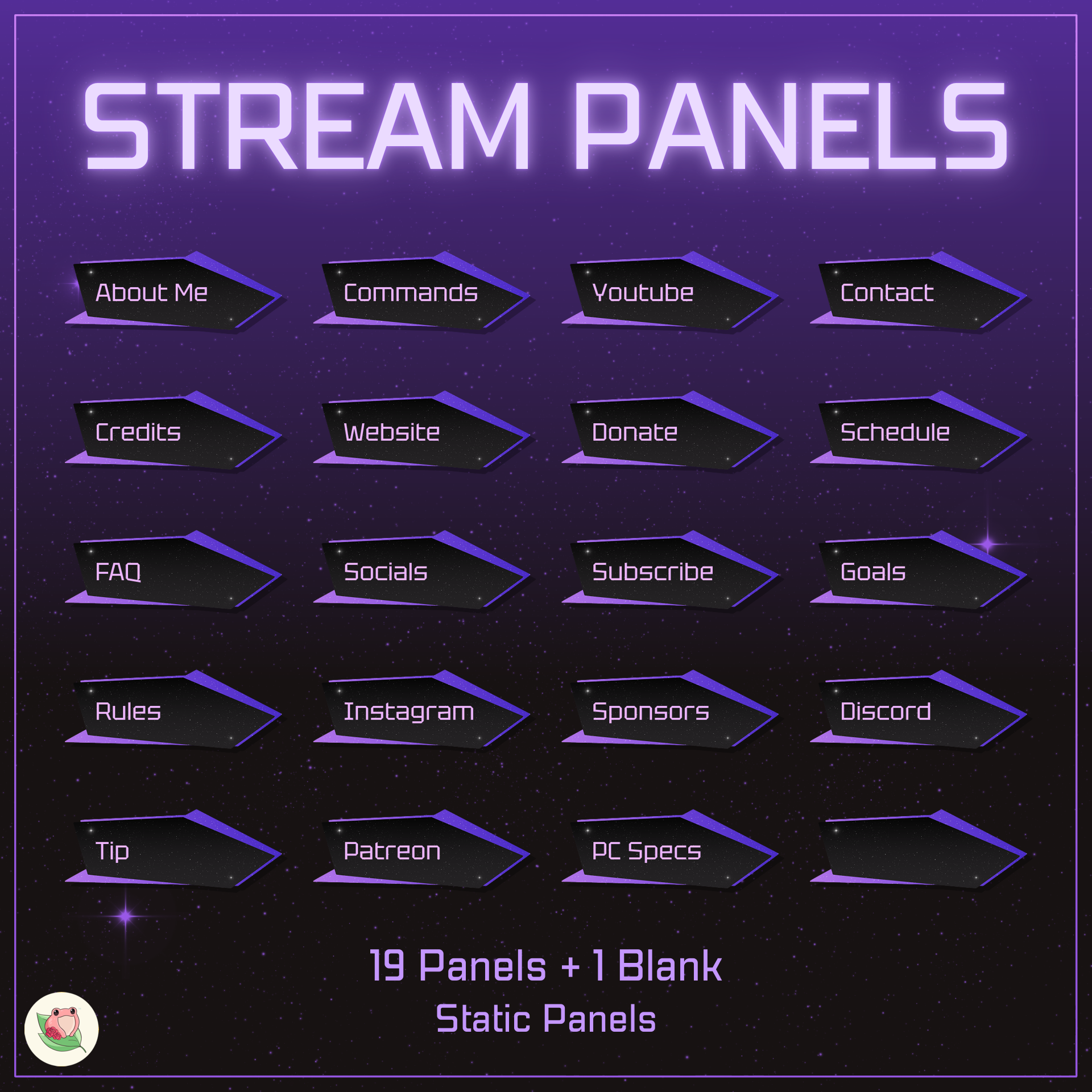 Cool Static Panels v3 | 19 Panels + 1 Blank | Stream Static Panels | 4 Color Variants