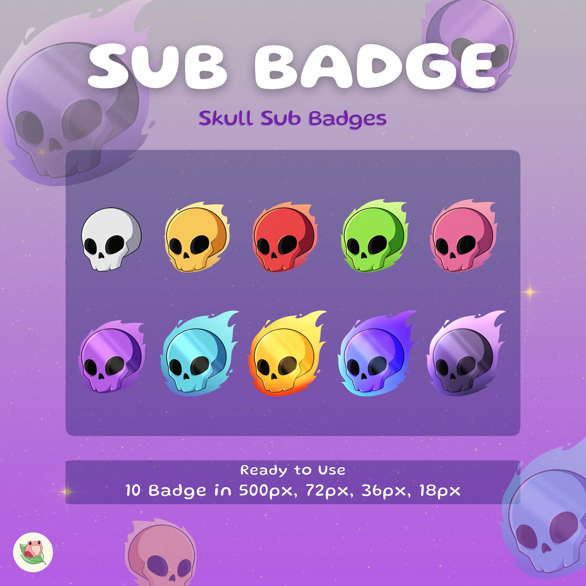 Skull Sub Badges | 10 Items | Stream Sub Badges
